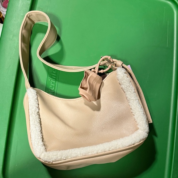 Target Cream Mini Bag with Shearling Trim - Picture 1 of 1